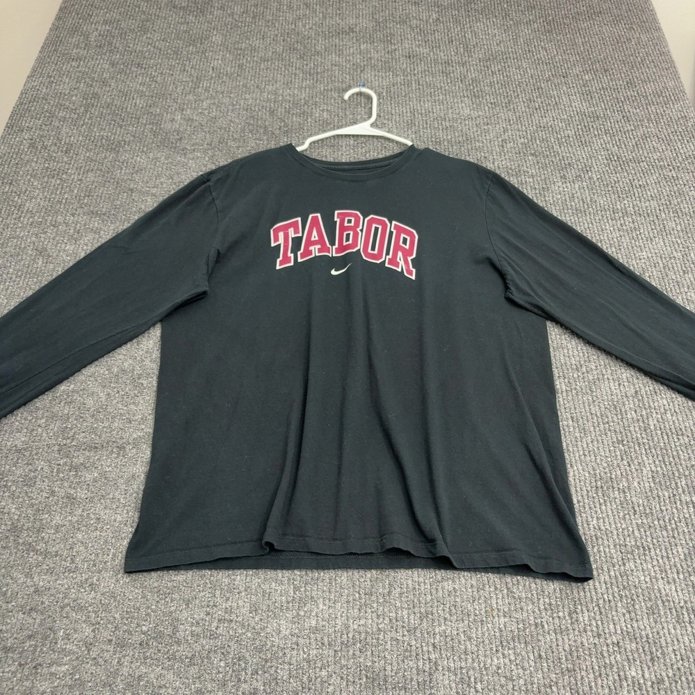 Tabor Nike Long Sleeve Tee Mens XL Black Cotton Graphic Athletic Gorpcore